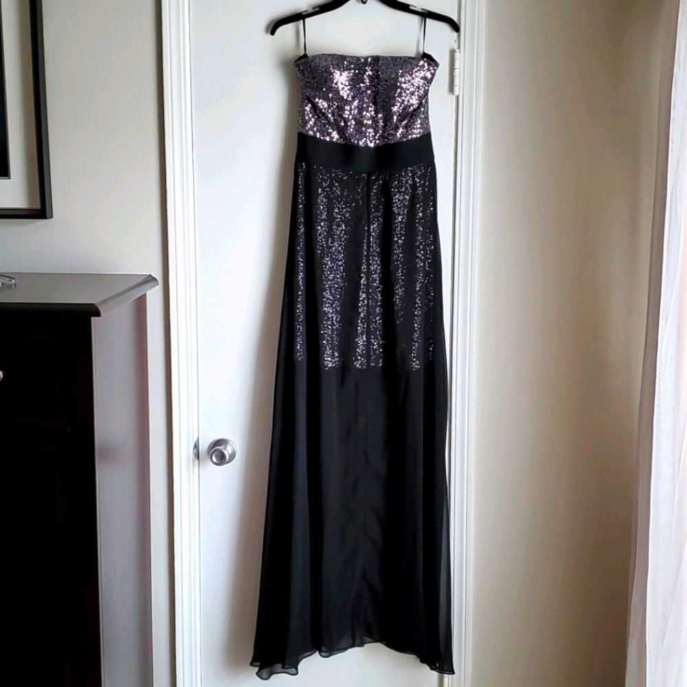 Sequened Mini Dress w/ Chaffon Overlay